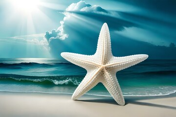 Obraz na płótnie Canvas starfish on the beach by Ai generative