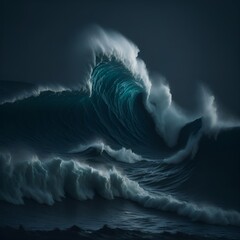 High waves in the ocean generated by ai