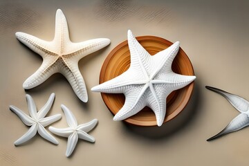 Fototapeta na wymiar starfish on the beach by Ai generative