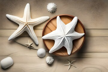 Fototapeta na wymiar starfish on the beach by Ai generative