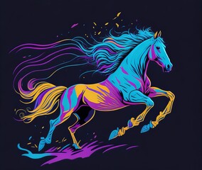 Fototapeta na wymiar Majestic Horse in Full Gallop, Embodying Freedom, and Power. Generative AI.