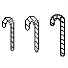 Candy Cane Icon Pixel Art M_2112001