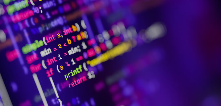 Coding programming developing typing script source languages symbols  project data software engineering IT technology computer abstract screen background. 3d rendering.