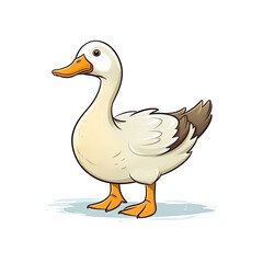 Obraz premium Delightful Waterbird: Cute 2D Illustration of a Goose