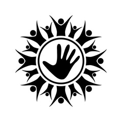 human hand icon logo design