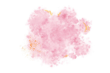 Pink color vector hand drawn watercolor liquid stain. Abstract aqua smudges scribble drop element for design, illustration, wallpaper, card