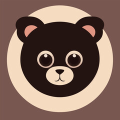 Cute vector illustration of a teddy beaf face