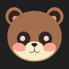 Cute vector illustration of a teddy beaf face