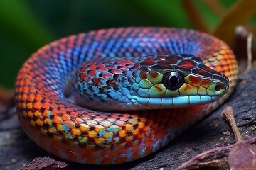 Fototapeta premium snake in the garden. 