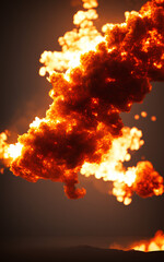 Photo of explosion, isolated