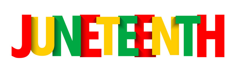 JUNETEENTH colorful vector typographty banner