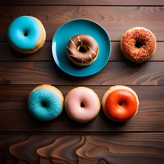 Low calorie delicious donut dish, on table and scenic background, great for restaurant, marketing, product photography, catalog, website, business etc. Ai generative intelligence concept