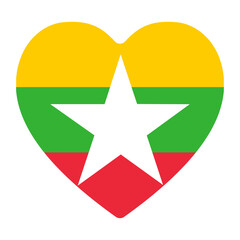 Myanmar Flag in shape. Flag of Myanmar in shape.