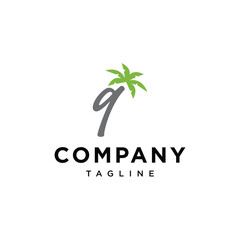 
Letter Q coconut tree beach logo icon vector template.eps