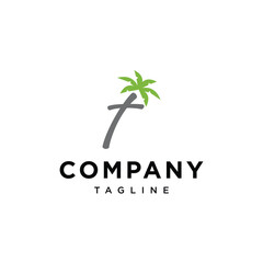 
Letter T coconut tree beach logo icon vector template.eps