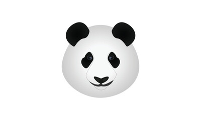 panda face closeup vector isolated on white background
