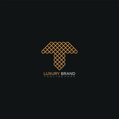 Branding identity corporate vector line art logo T design