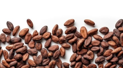 Naklejka premium Cacao Beans background top view Created With Generative AI Technology