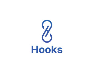 Simple Letter H Fishing Hook Logo Design Template