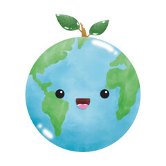 world watercolor emotion element ,world environment day, save the world, earth day, on white background vecter illustration