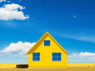 Obraz premium yellow house on the beach