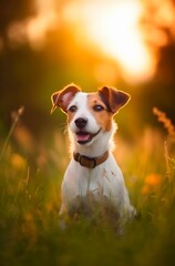 Jack Russell Terrier dog. Generative AI.