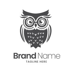 Owl logo design, owl mascot logo design, owl illustration, owl minimal logo vector,