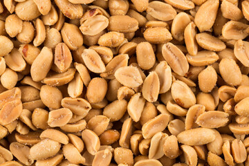 large amount of peeled salted peanuts
