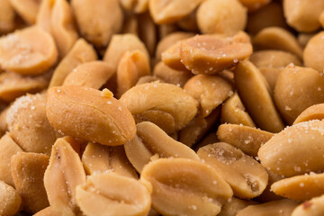 large amount of peeled salted peanuts