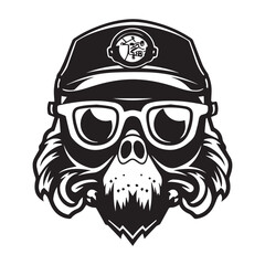 pirate skull logo design, mascot logo design