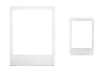 set of two vintage Polaroid isolated on white background / instant photo frames in different formats / isolated graphic design elements / Polaroid Photo frame vector