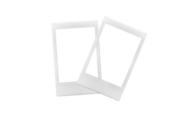 stack of two vintage Polaroid isolated on white background / instant photo frames / isolated graphic design elements / Polaroid Photo frame vector