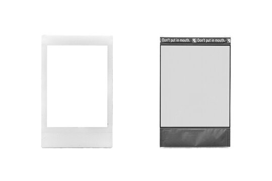 set of two vintage Polaroid isolated on white background / instant photo frames / isolated graphic design elements / Polaroid Photo frame vector