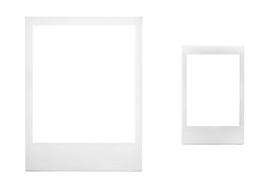 set of two vintage Polaroid isolated on white background / instant photo frames in different formats / isolated graphic design elements / Polaroid Photo frame vector