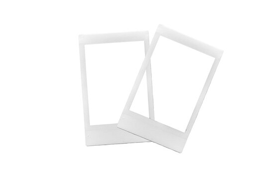 stack of two vintage Polaroid isolated on white background / instant photo frames / isolated graphic design elements / Polaroid Photo frame vector