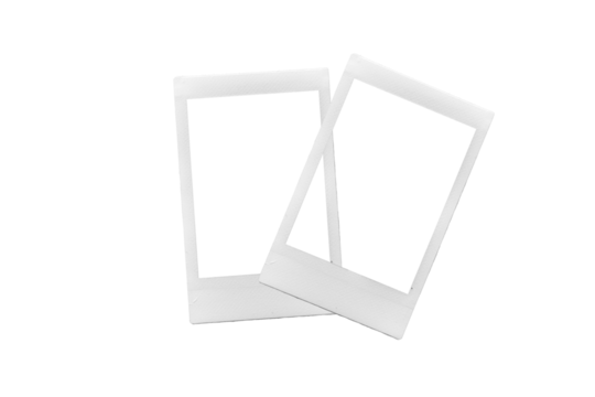 stack of two vintage Polaroid isolated on white background / instant photo frames / isolated graphic design elements / Polaroid Photo frame vector
