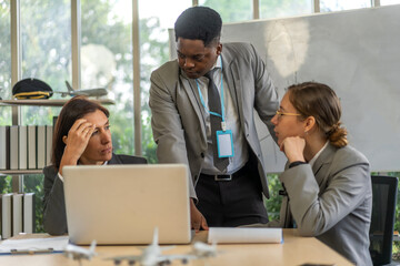 Group of business meeting and discussing strategy with startup project analysis finance,management.Success business people plan and brainstorm,marketing,idea,research,organization in office.Teamwork