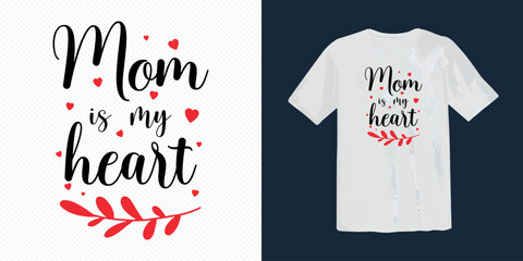 Mother's day mom t shirt design, heart, colourful