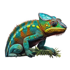 Obraz premium chameleon ful body isolated on white