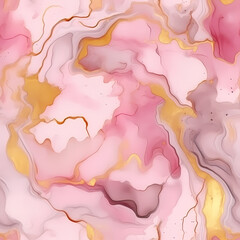 Pink & Gold Alcohol Ink Seamless Pattern