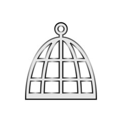 Bird cage icon on white.
