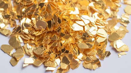 gold foils isolated on white background Generative AI