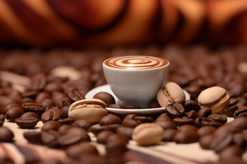 Fototapeta premium cup of coffee cappuccino AI