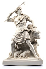 antique Apollo Belvedere statue on white background