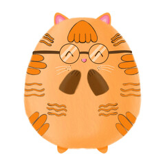 Cat cute meow,cat,animal,illustration,tabby pet ,hand drawn,kitten,fat,fatcat,chubbyca, chonky cat