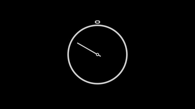 Loop digital clock animation. Seamless simple monochrome clock for your loading timer stopwatch. 4K UHD 3840x2160 3D render high quality.