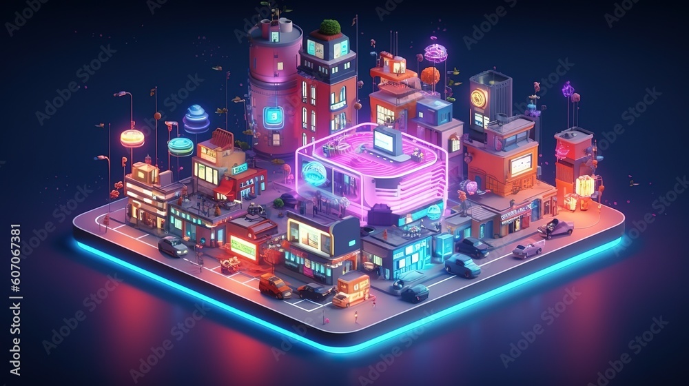 Poster Manual work with digital transformation change management and the Internet of Things user interface.Futuristic innovative technologies. Generative AI