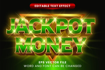 3D shiny jackpot money editable vector text effect