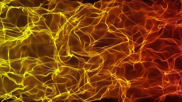 abstract waves of red true, truecolor on a black background slow motion