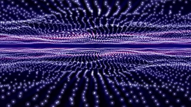 abstract waves of blue color on a black background slow motion